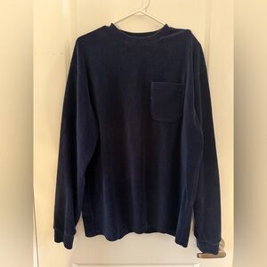La Paz men’s Navy Long Sleeve velvet crew neck
